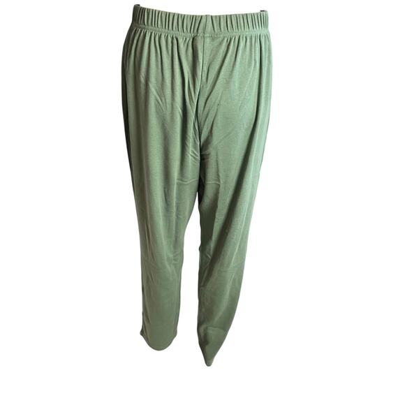 Woman Within Green Knit Pull On Pants New! Casual Comfortable Relax Soft 14/16 - Picture 3 of 4